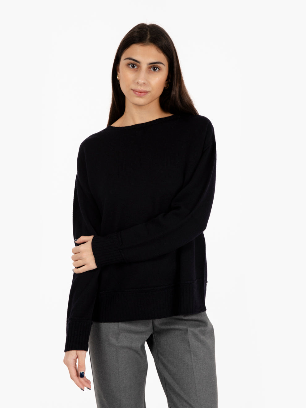 Maglione in lana boxy fit nero