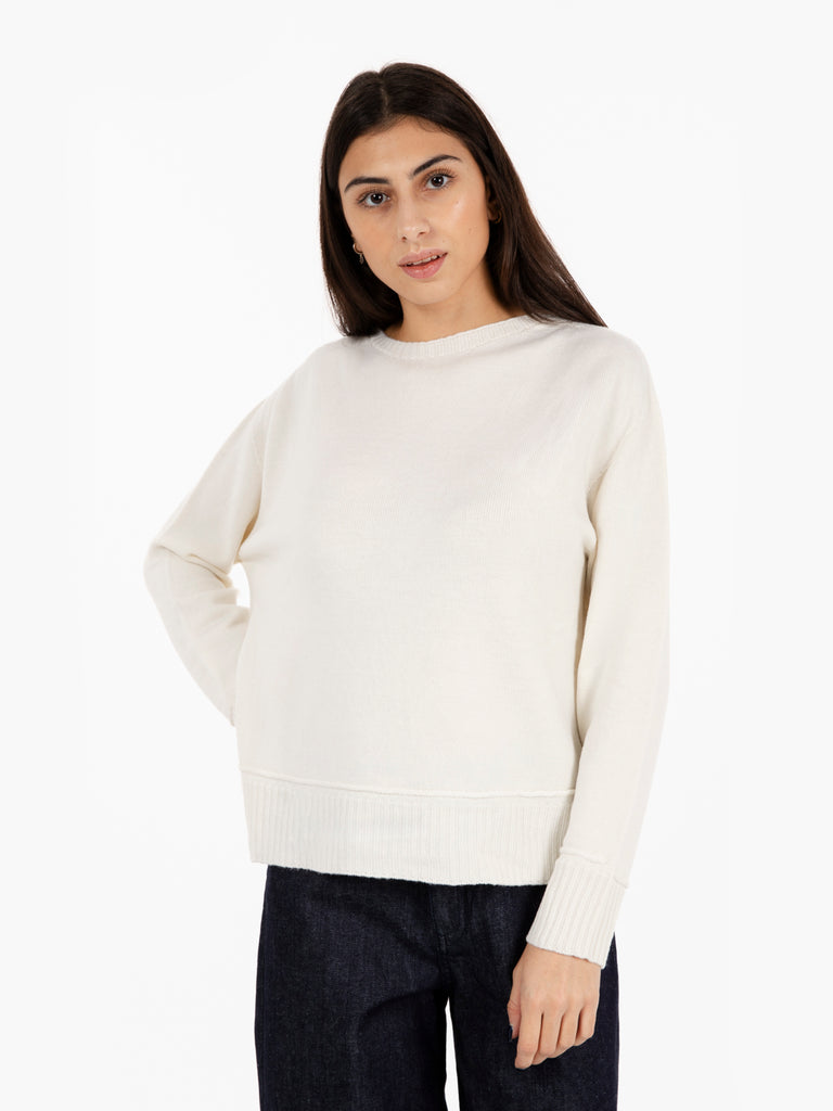 STIMM - Maglione in lana boxy fit bianco