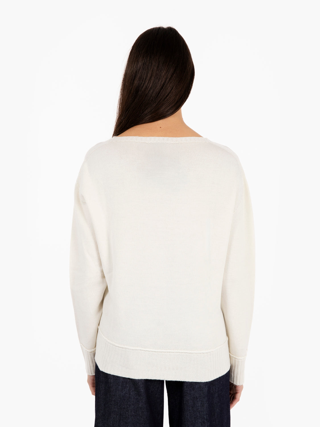 Maglione in lana boxy fit bianco