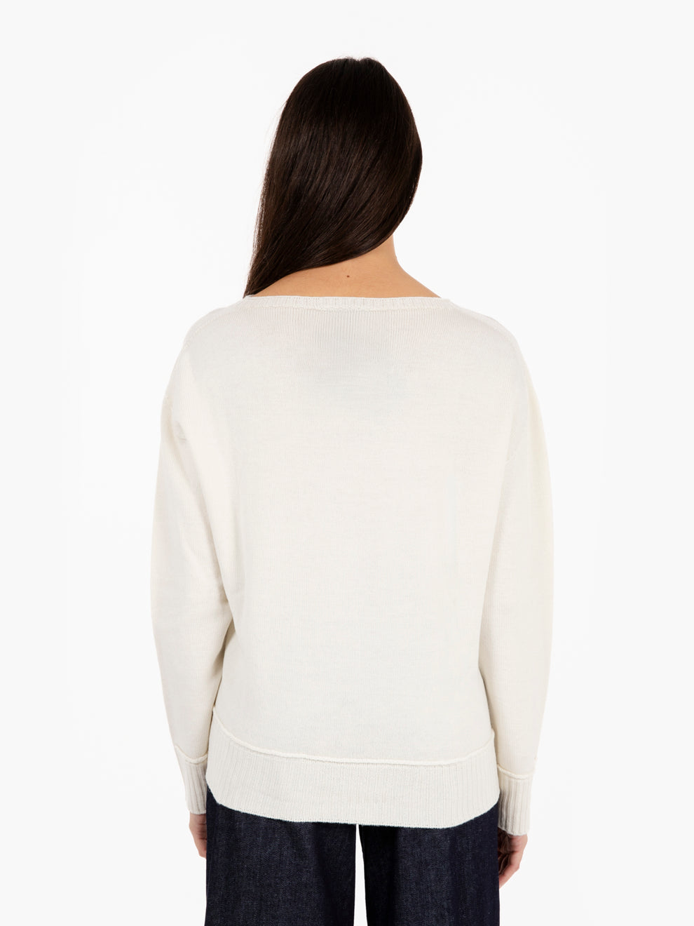 Maglione in lana boxy fit bianco