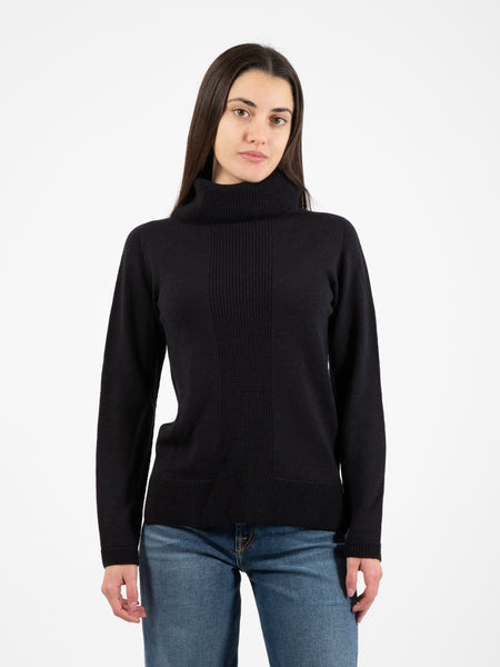 Maglione in lana con collo a ciambella nero