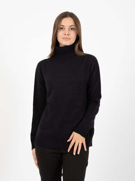 Maglione in lana dolcevita nero