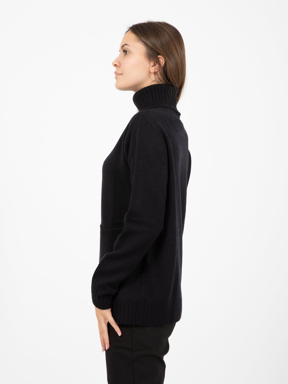 Maglione in lana dolcevita nero