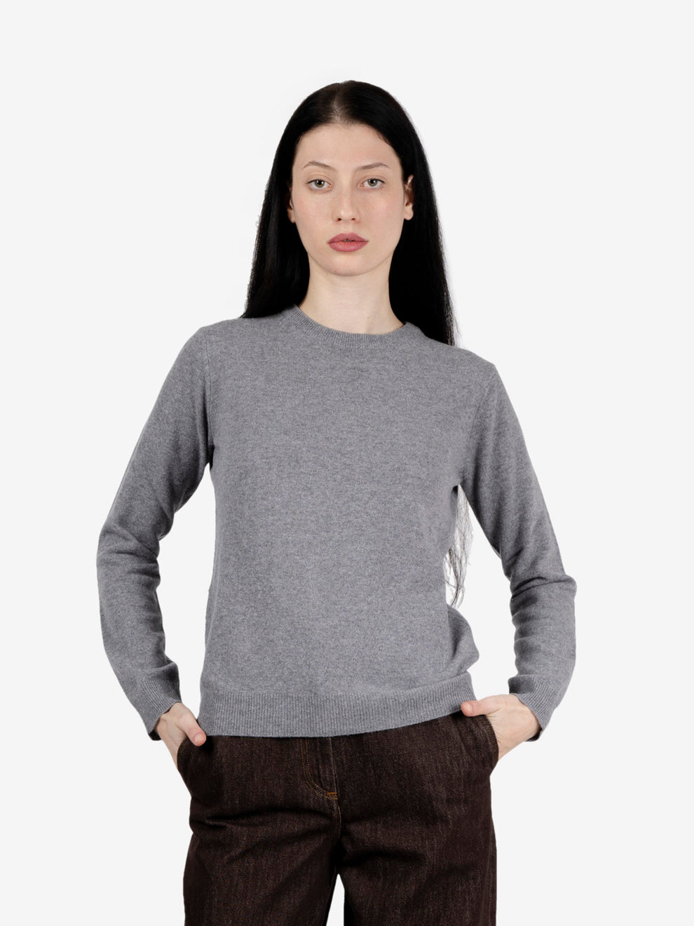 MEDIUM GREY CREW NECK SWEATER 497826_654
