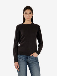 Dark brown wool and cashmere sweater