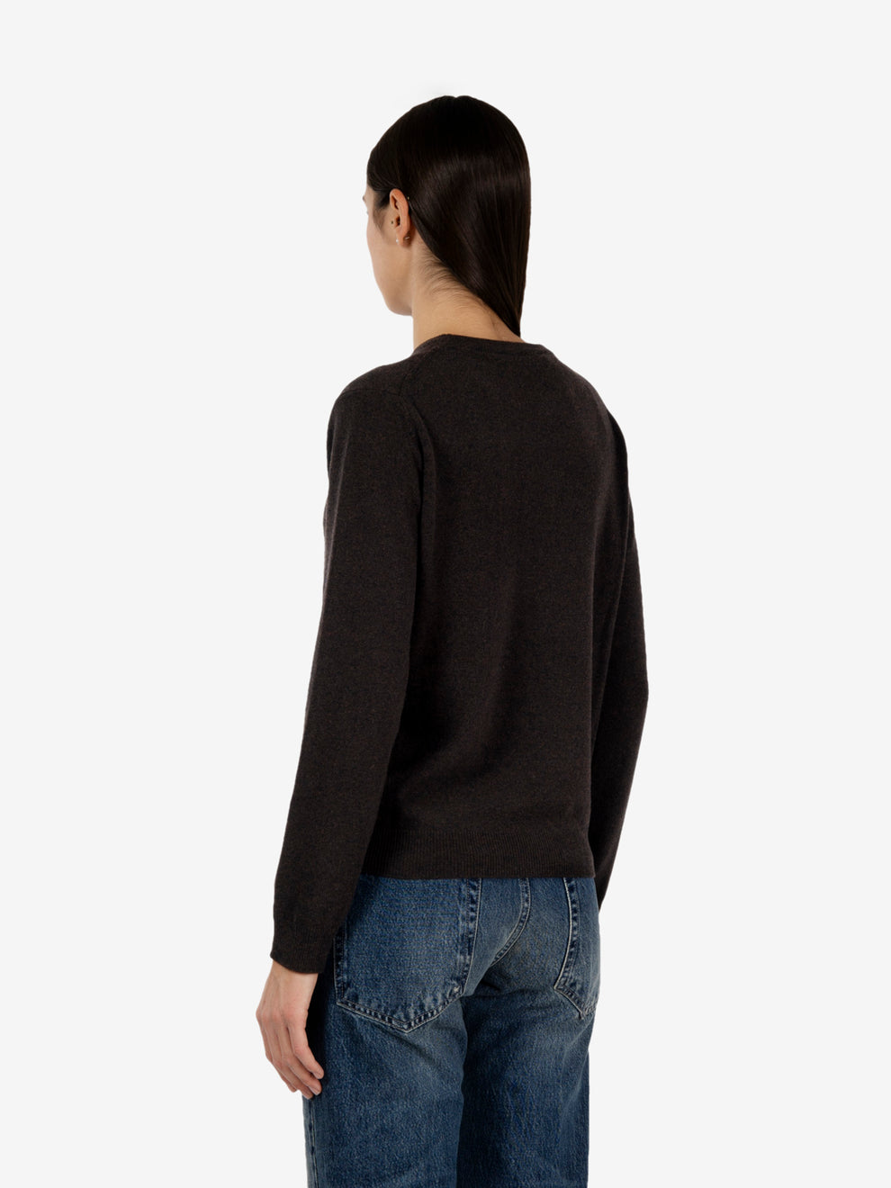 Dark brown wool and cashmere sweater