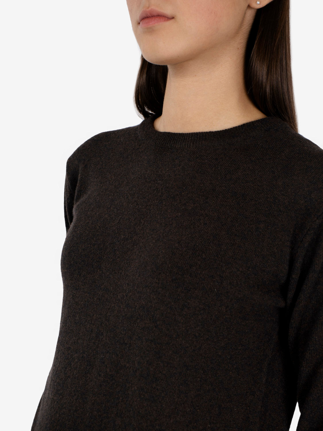 Dark brown wool and cashmere sweater