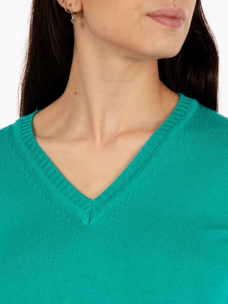 STIMM - Maglione in lana scollo a V verde