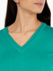 STIMM - Maglione in lana scollo a V verde