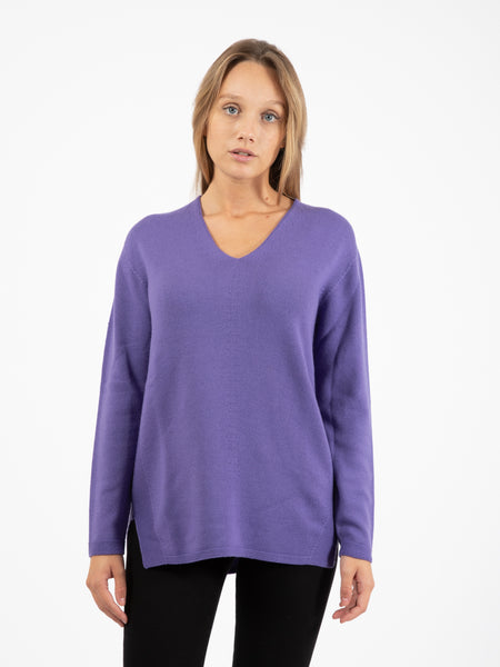 Maglione in lana viola