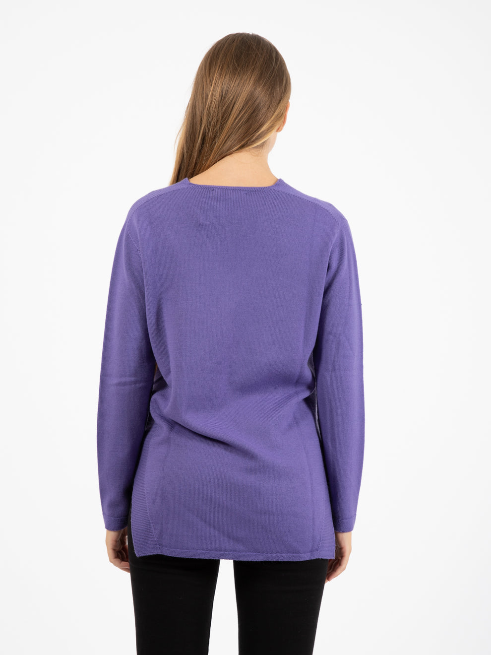 Maglione in lana viola
