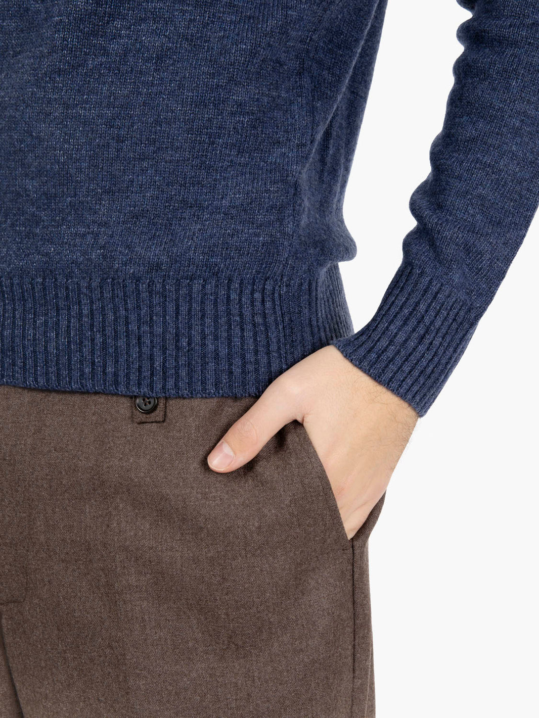 Maglione in misto lana blu denim