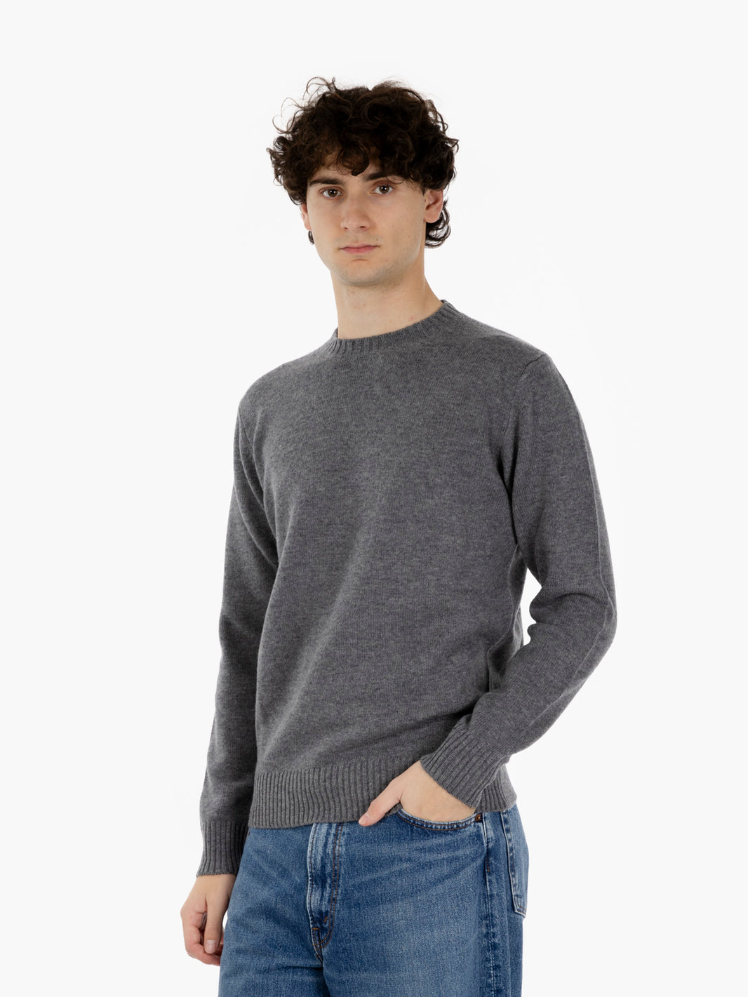 Maglione in misto lana cenere