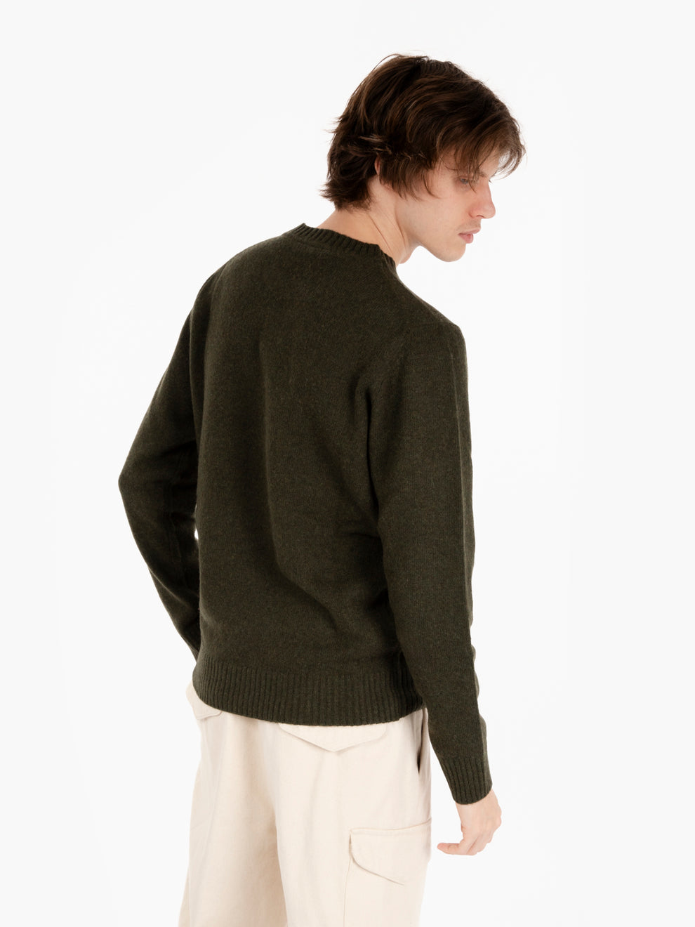 Maglione in misto lana verde militare
