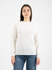 STIMM - Maglione lana e cachemire girocollo bianco