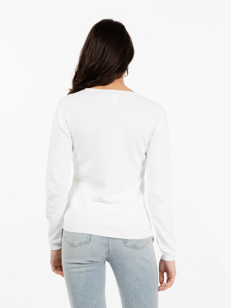 STIMM - Maglione leggero basico bianco