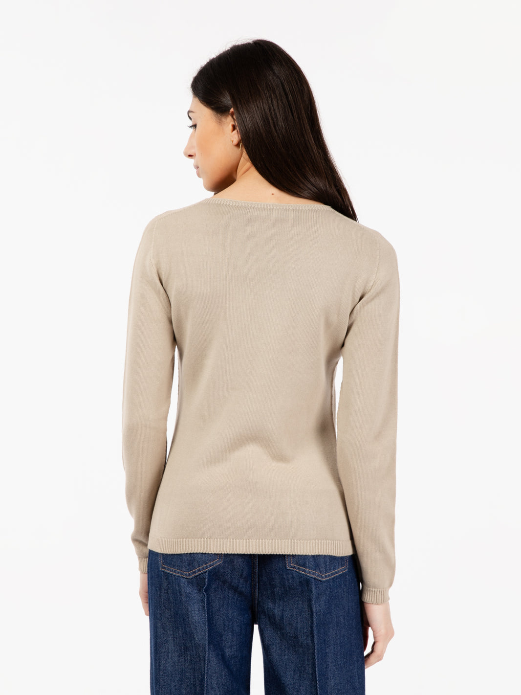 Maglione leggero basico stucco