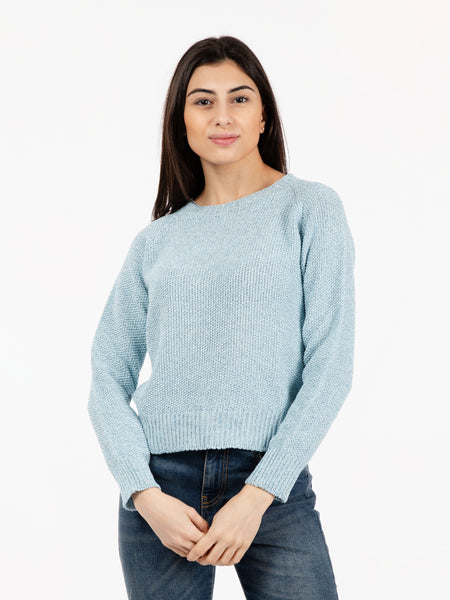 Maglione leggero girocollo azzurro