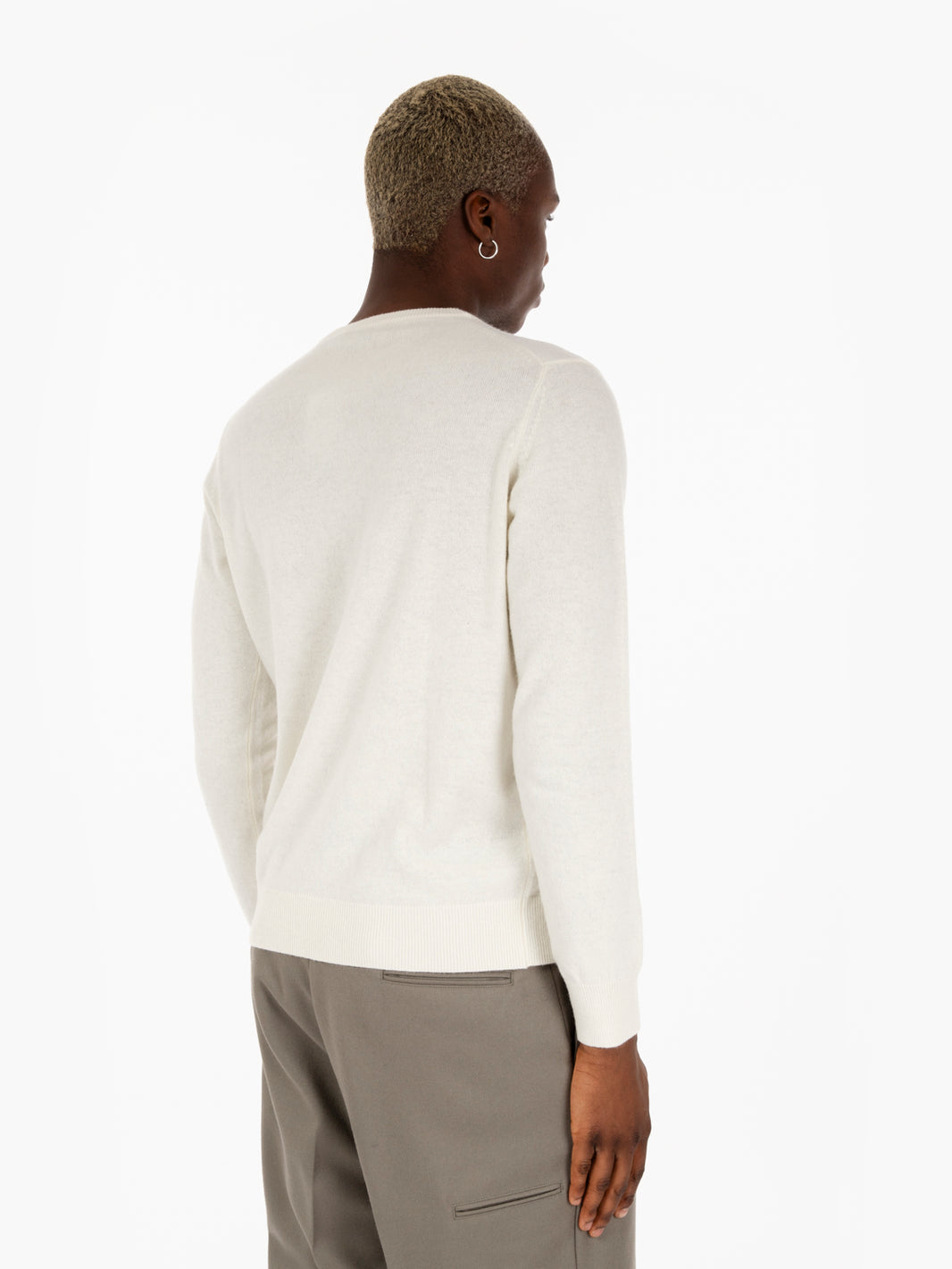 Maglione misto cashmire ecrù
