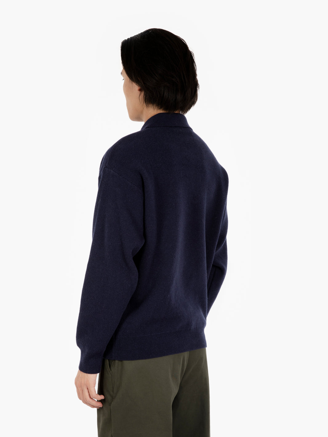 Maglione over con colletto polo blu