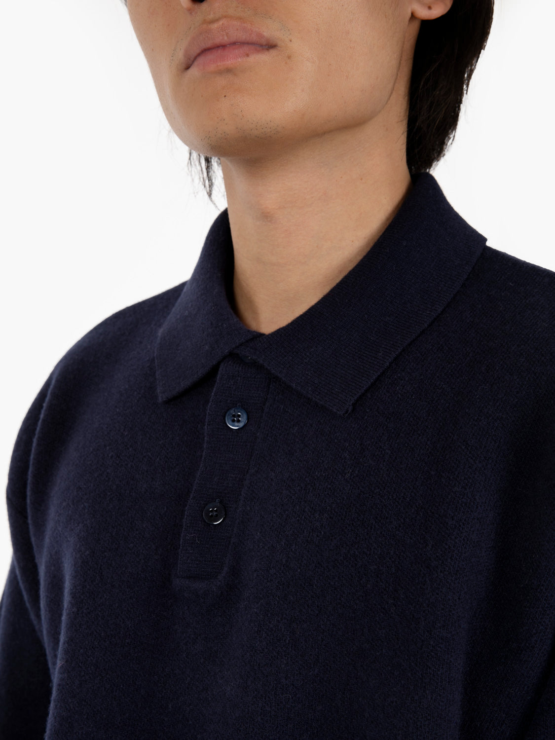 Maglione over con colletto polo blu