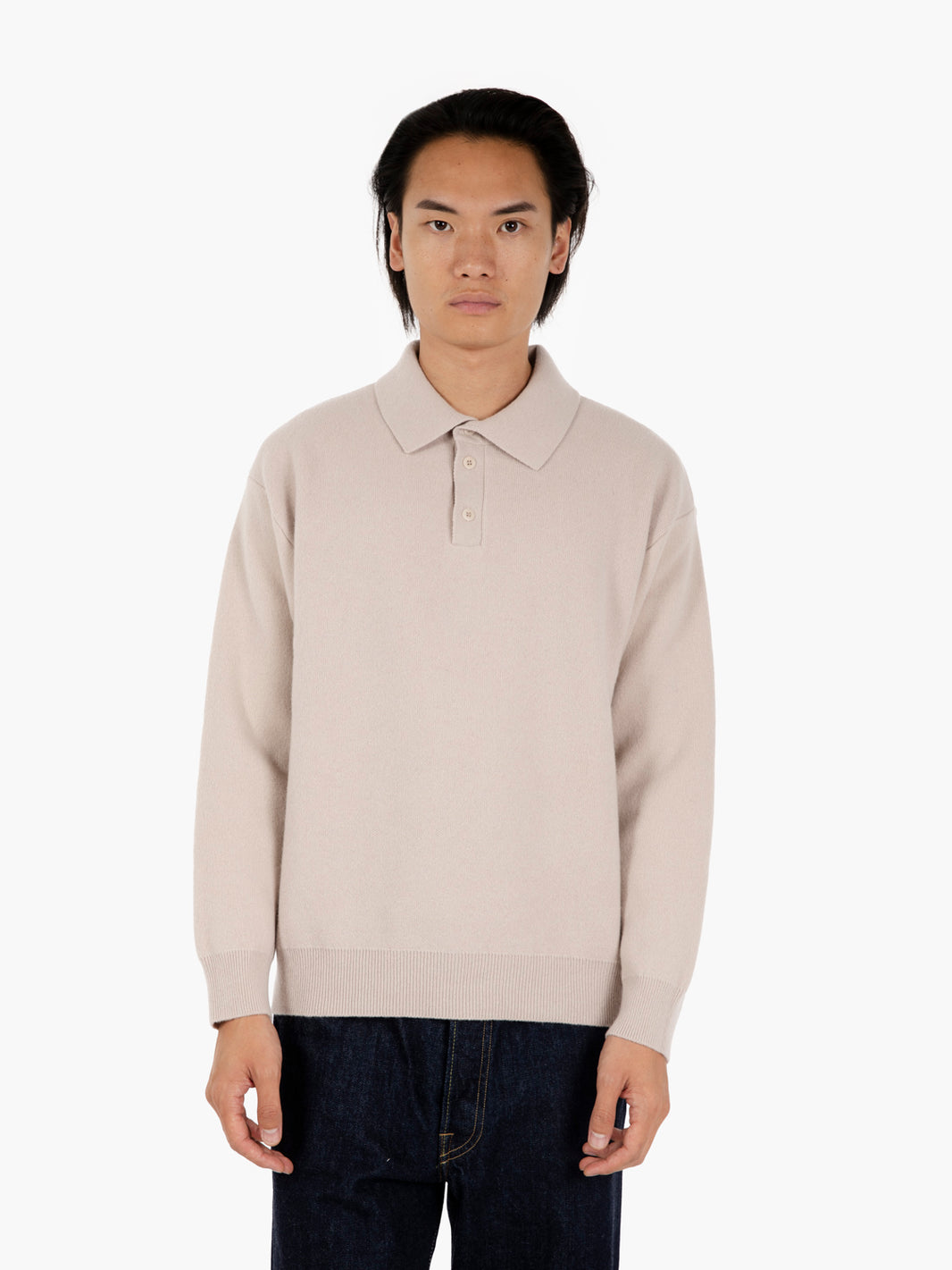 Maglione over con colletto polo spago