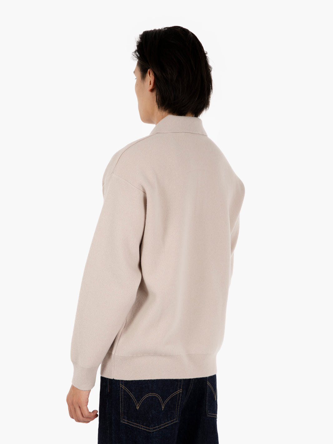 Maglione over con colletto polo spago