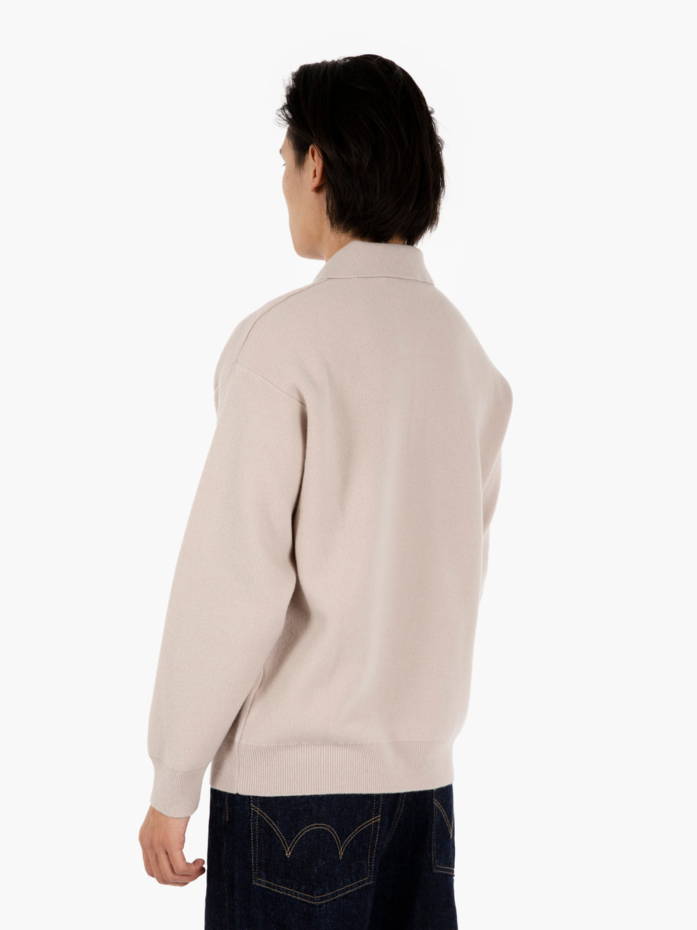 Maglione over con colletto polo spago