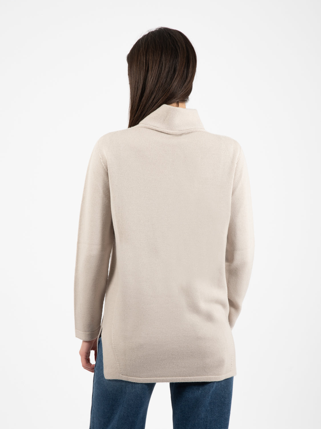 Beige turtleneck oversized sweater