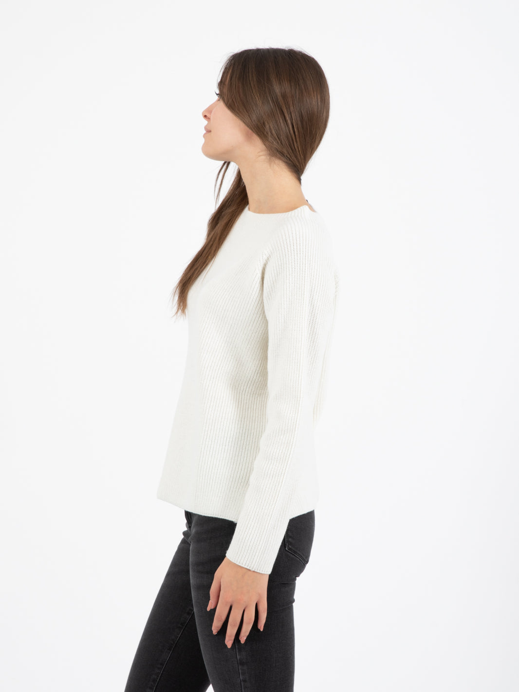 Maglione raglan girocollo ecru