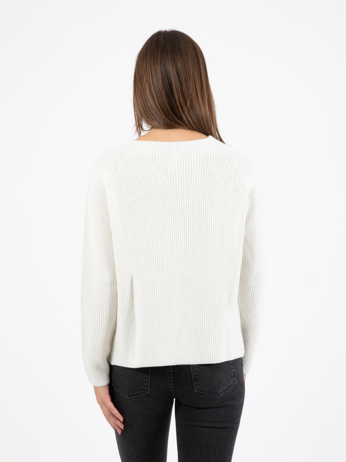 Maglione raglan girocollo ecru