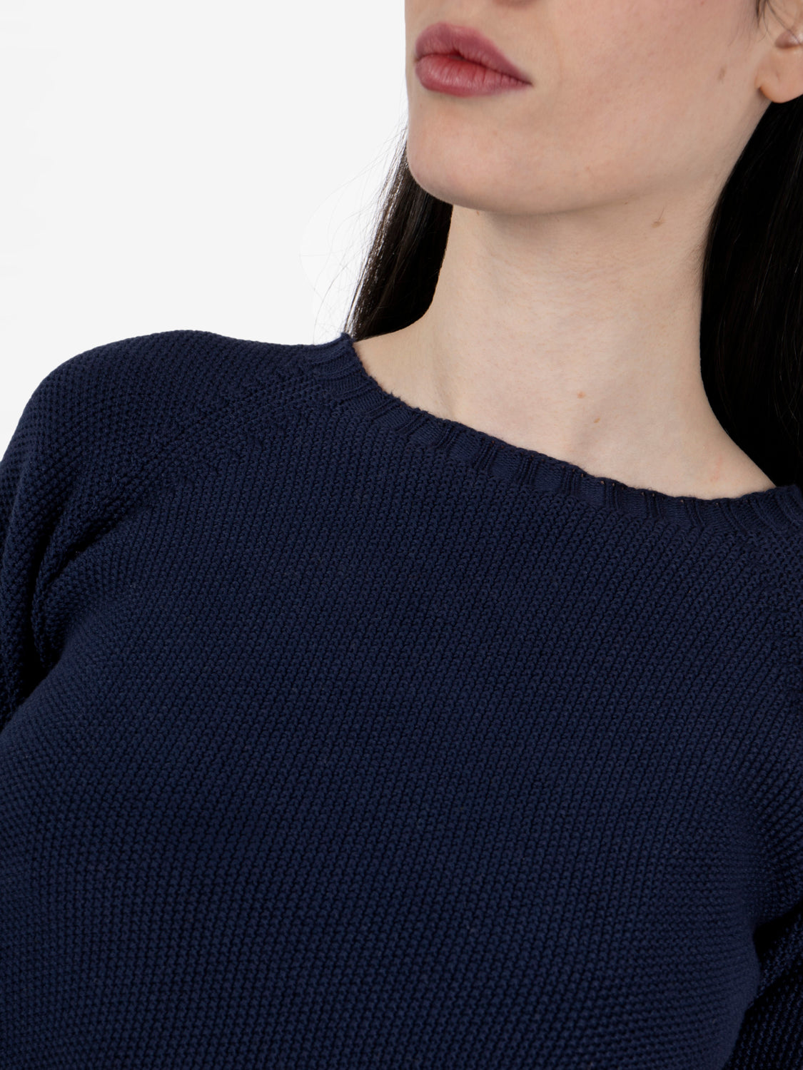 Blue rice stitch raglan sweater