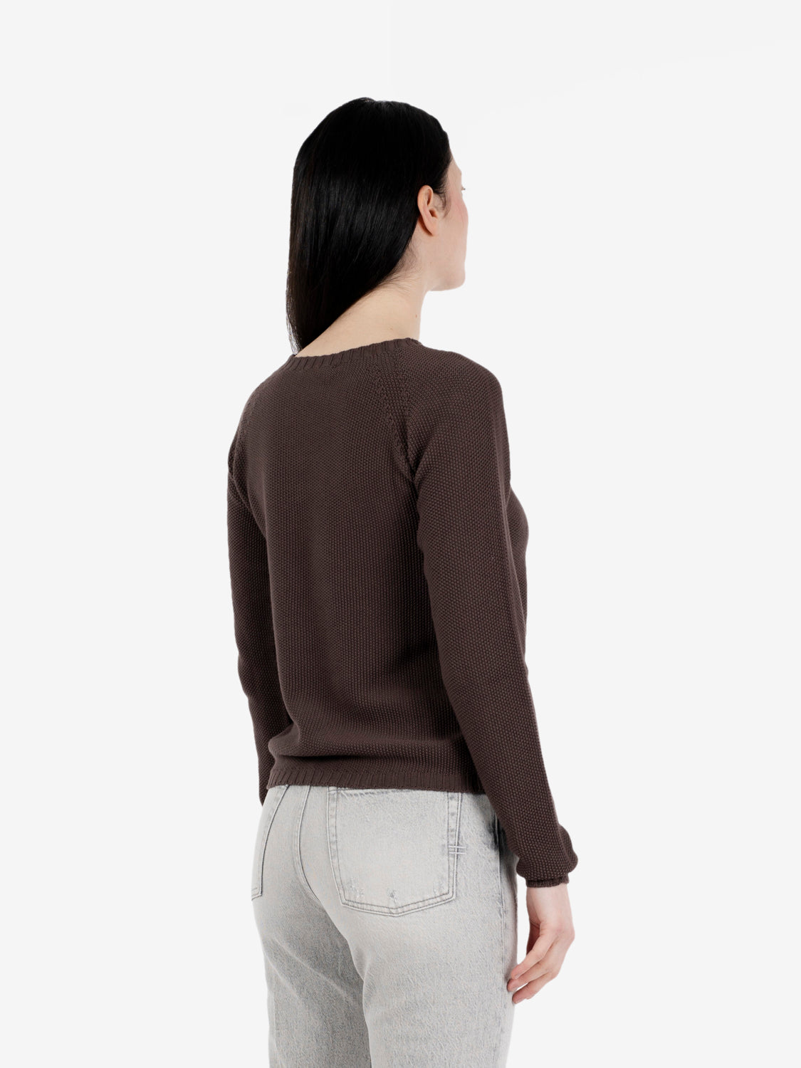 Brown rice stitch raglan sweater
