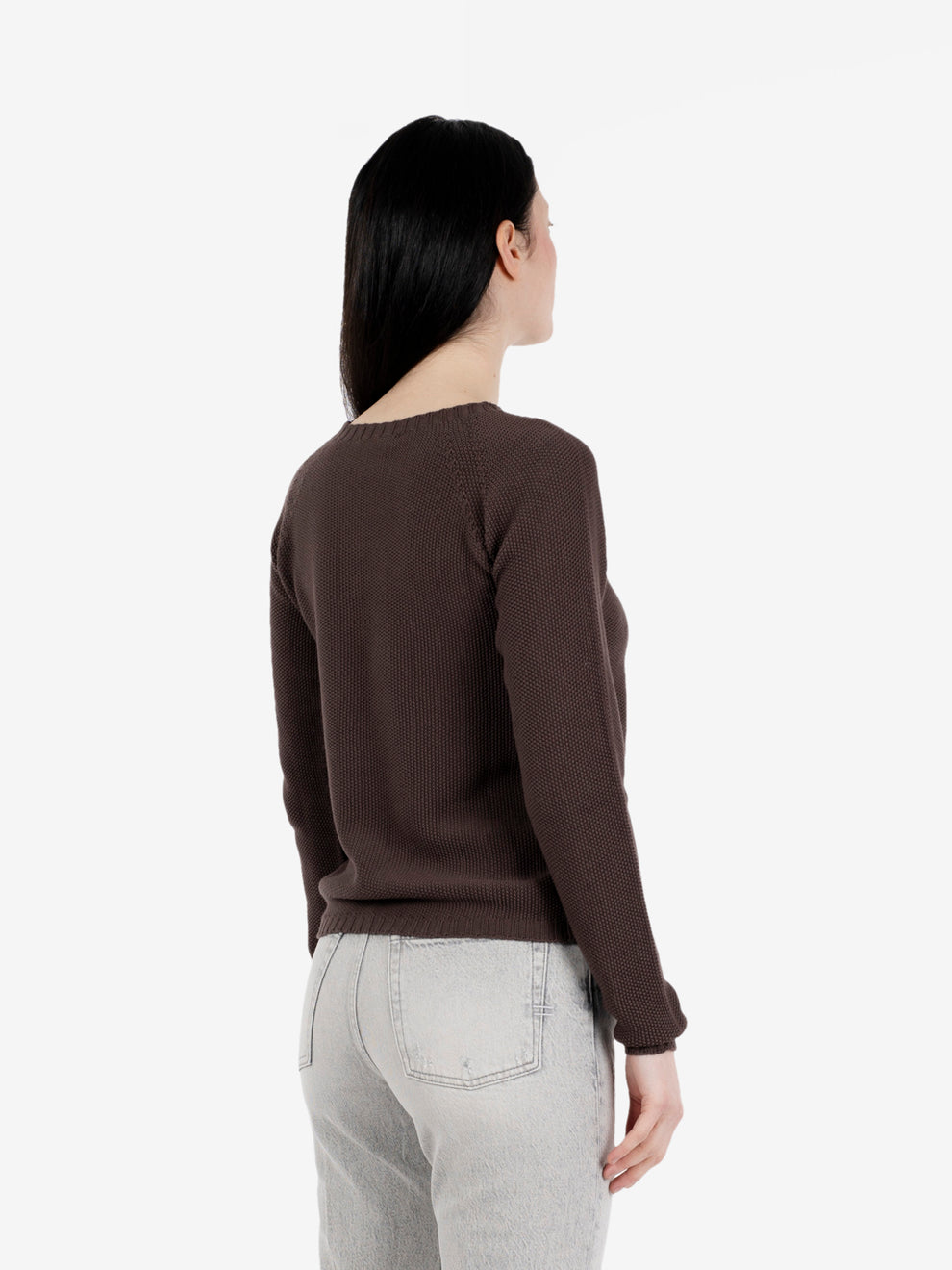 Brown rice stitch raglan sweater