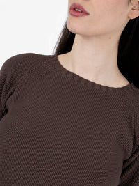 Maglione raglan punto riso moro