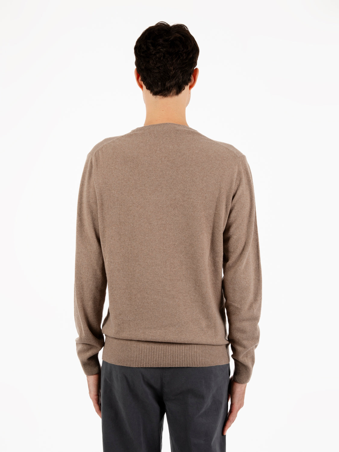 Maglione rasato girocollo beige