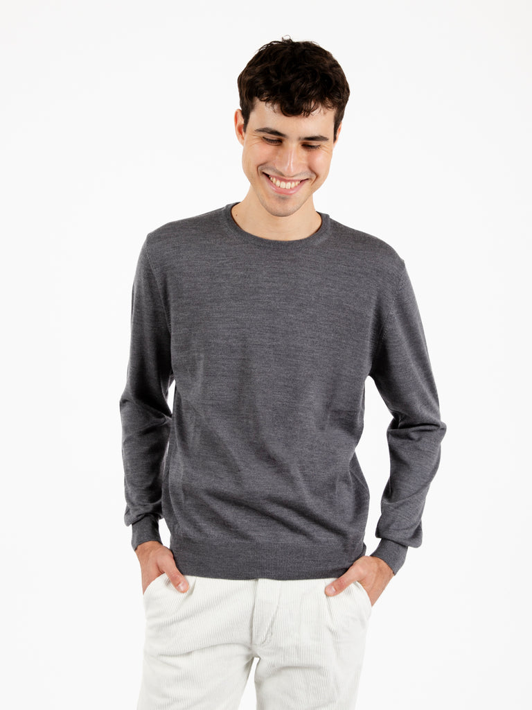 STIMM - Maglione rasato girocollo grigio