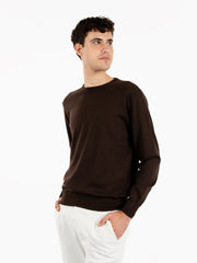 STIMM - Maglione rasato girocollo marrone