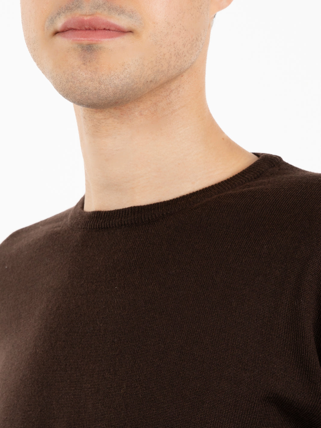 Maglione rasato girocollo marrone