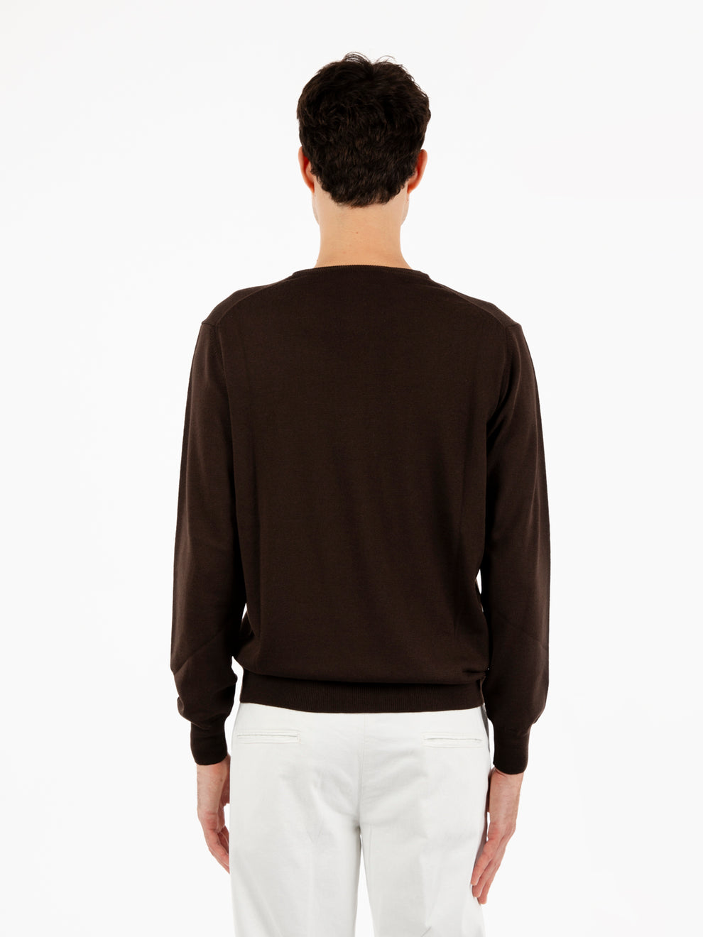 Maglione rasato girocollo marrone