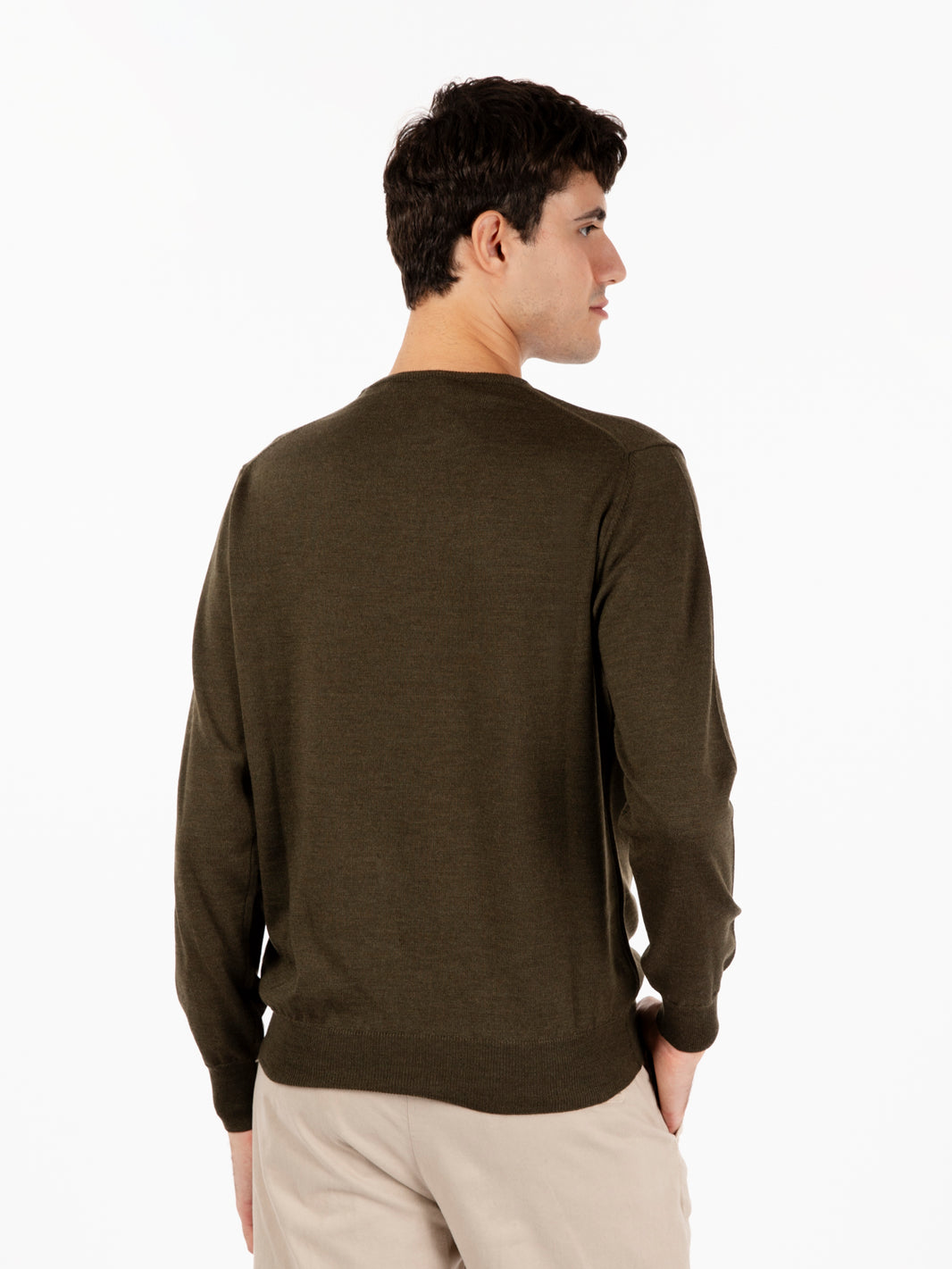 Maglione rasato girocollo military