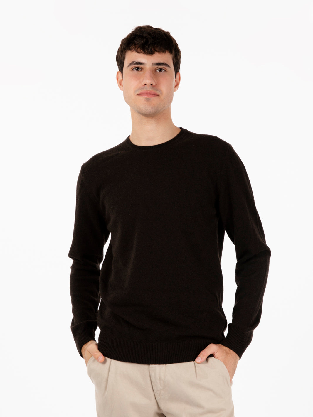 Maglione rasato girocollo moro
