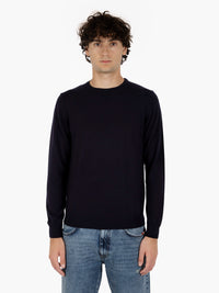 Maglione rasato girocollo navy