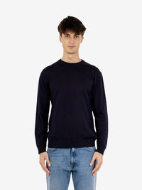 Maglione rasato girocollo navy