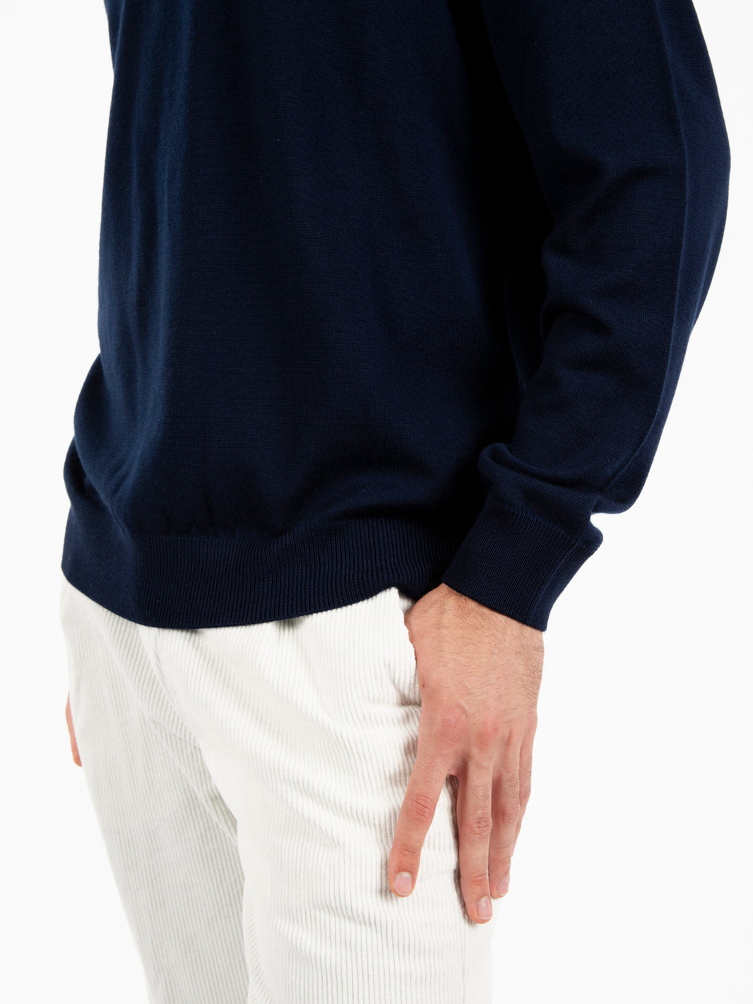 Maglione rasato girocollo navy