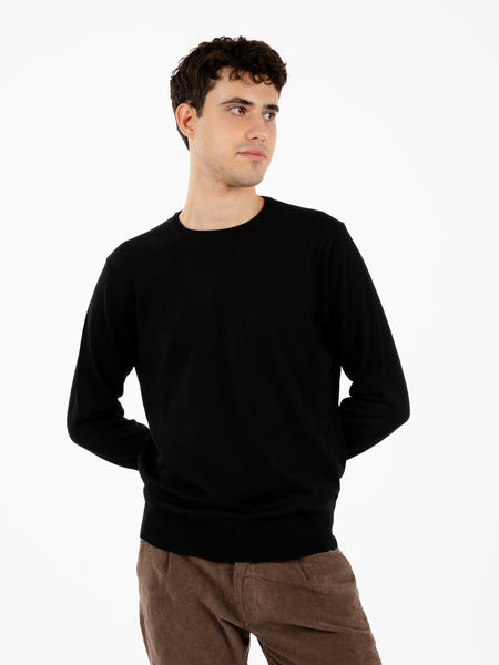 Maglione rasato girocollo nero