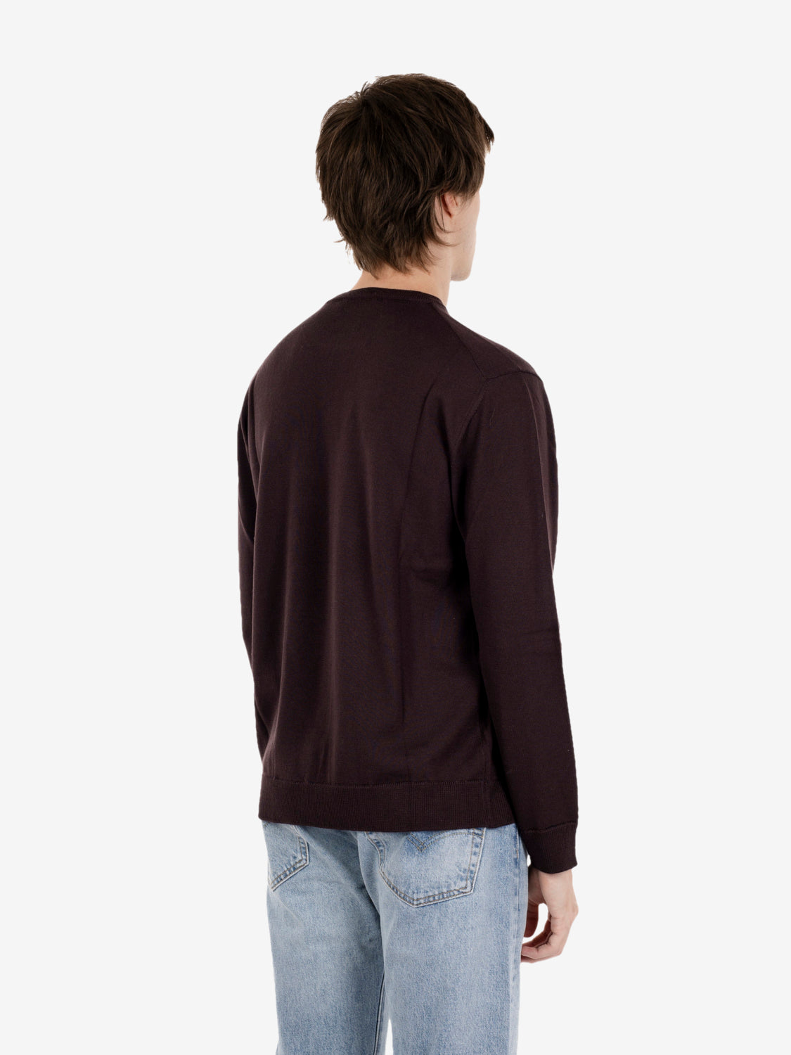 Maglione rasato girocollo over cacao