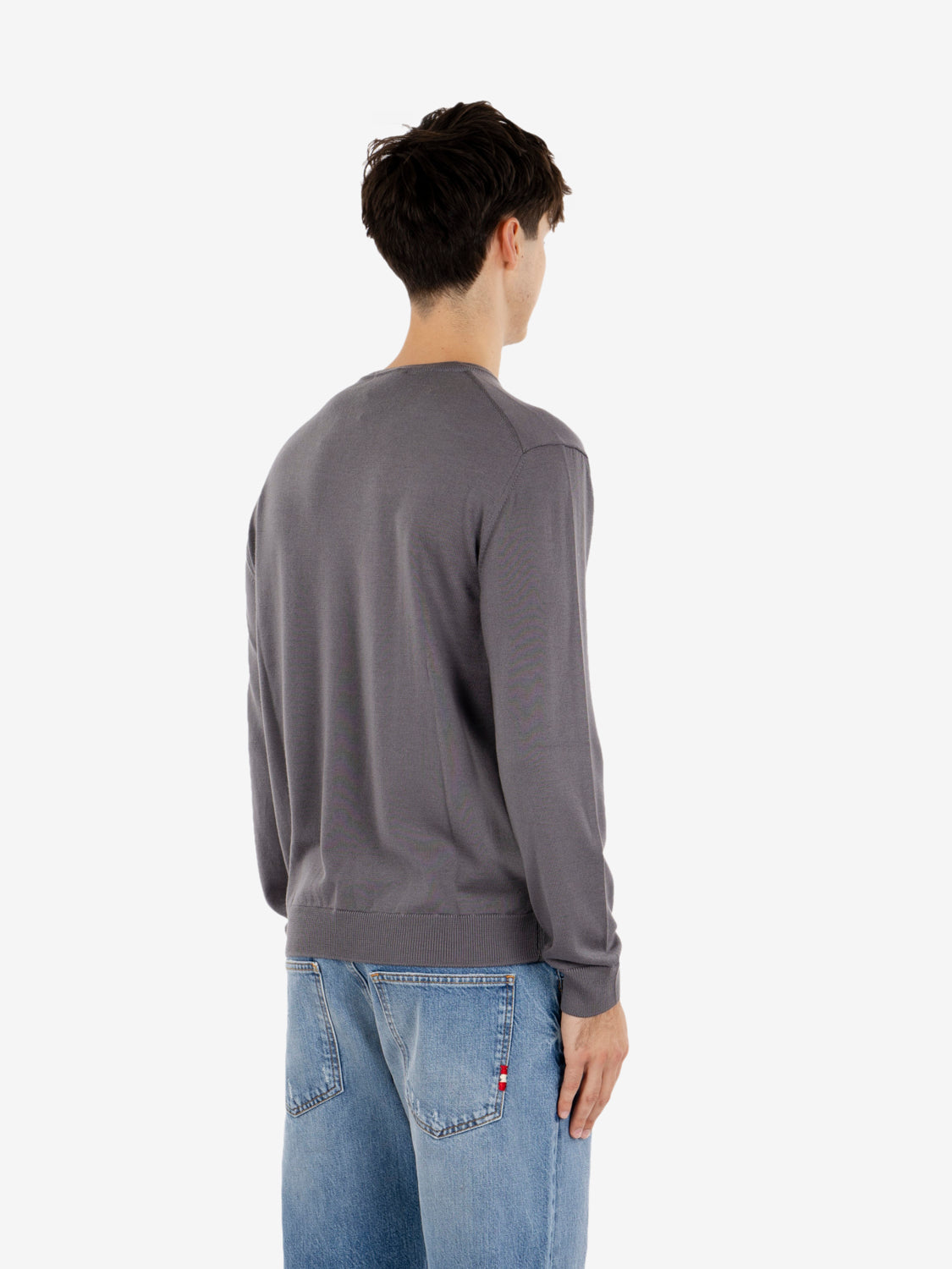 Maglione rasato girocollo piombo