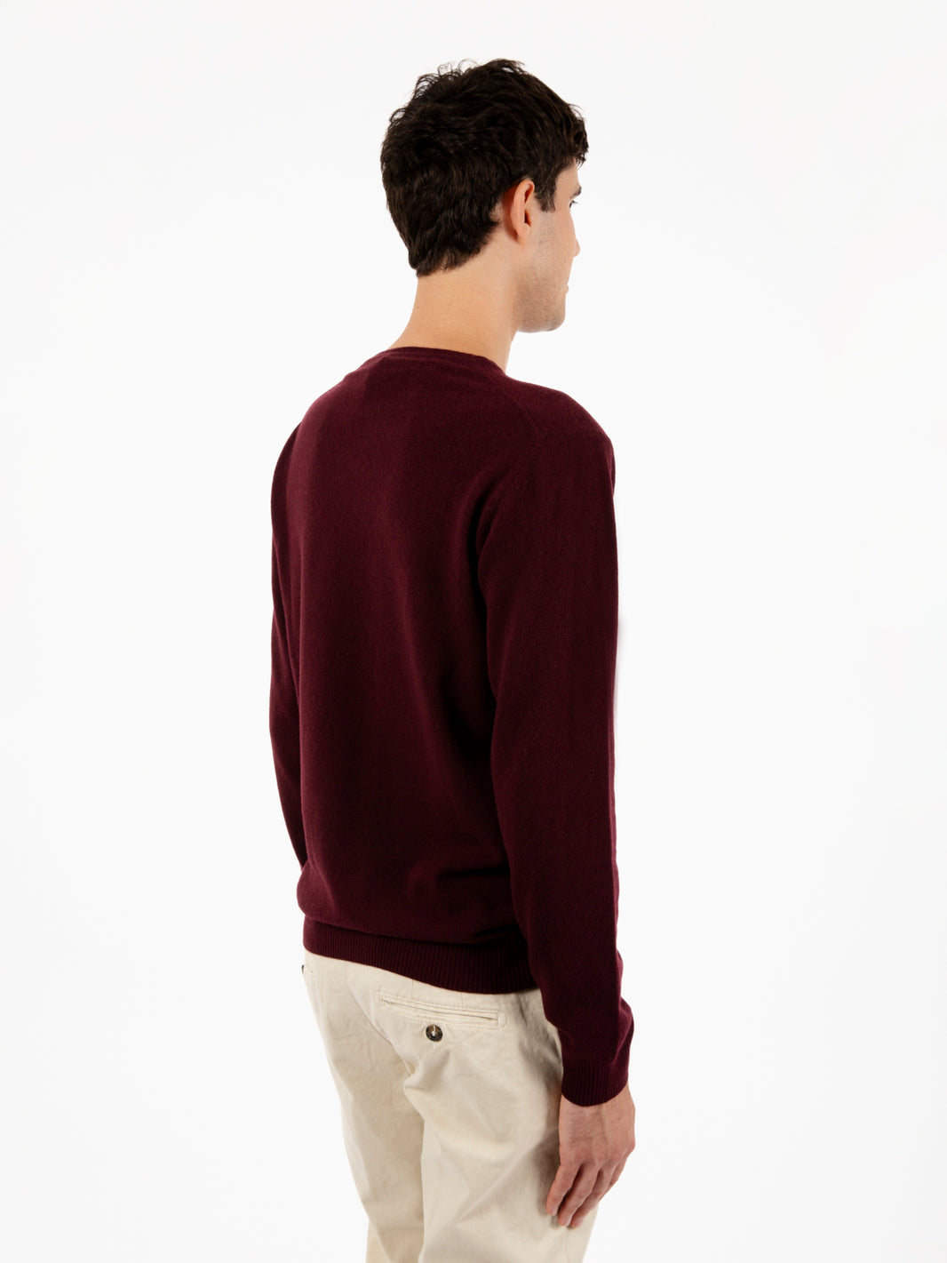 Maglione rasato girocollo vino