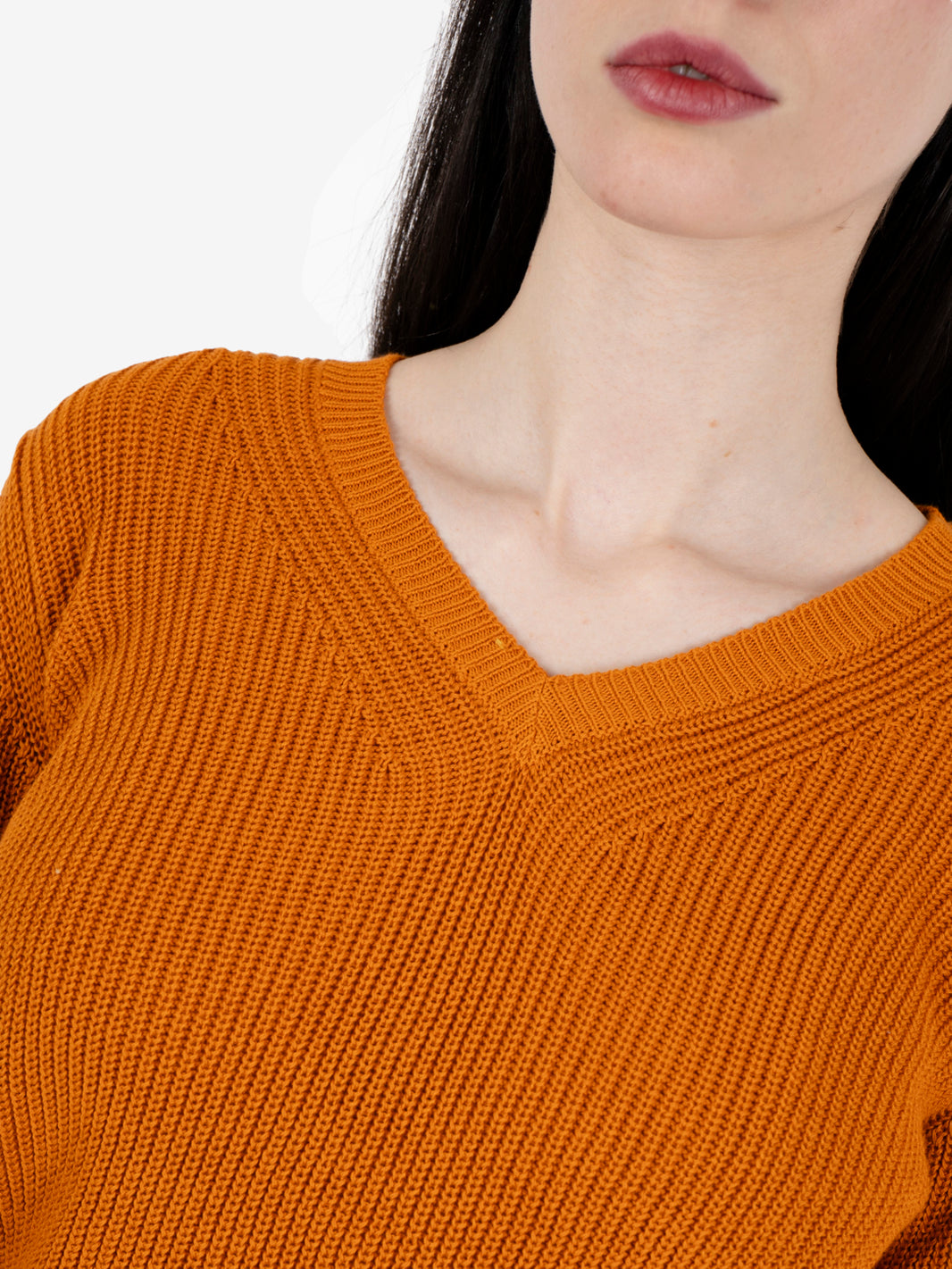 Maglione scollo a V coccio